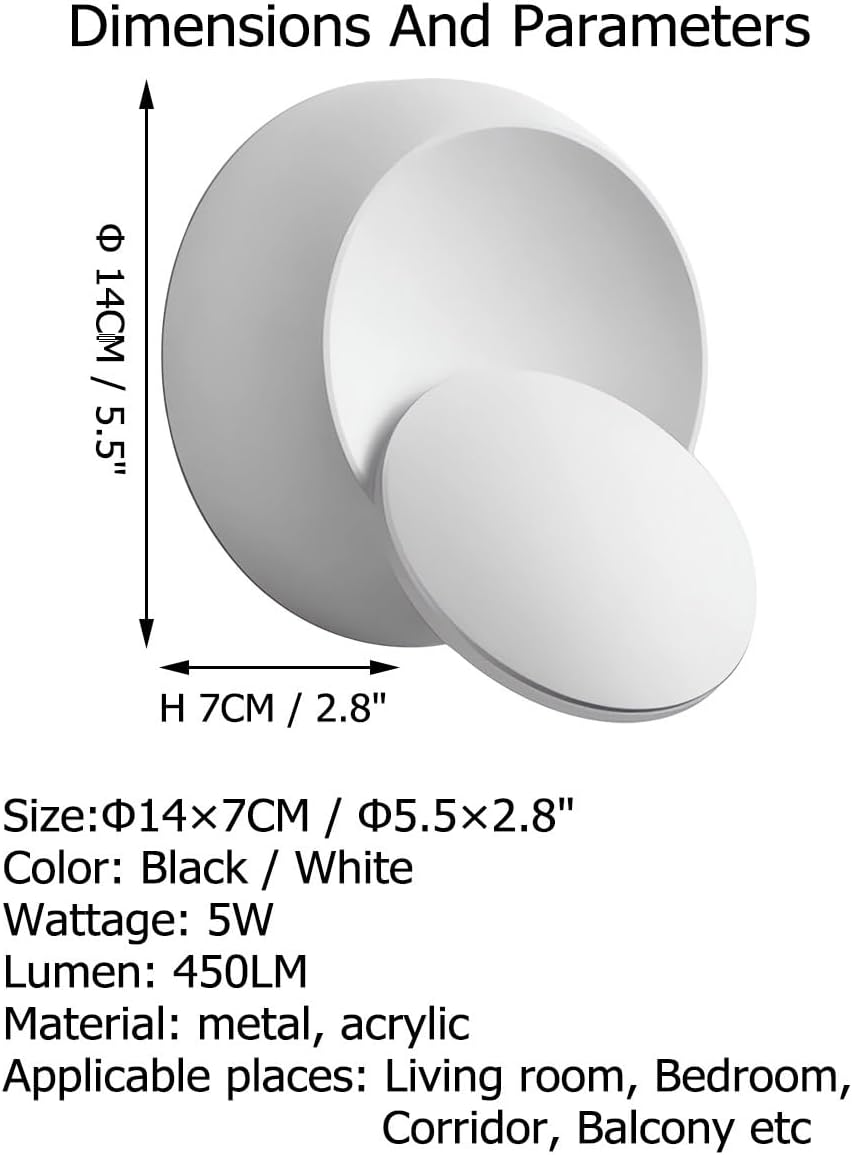 LED Modern Wall Lamp 350° Rotatable Wall Light