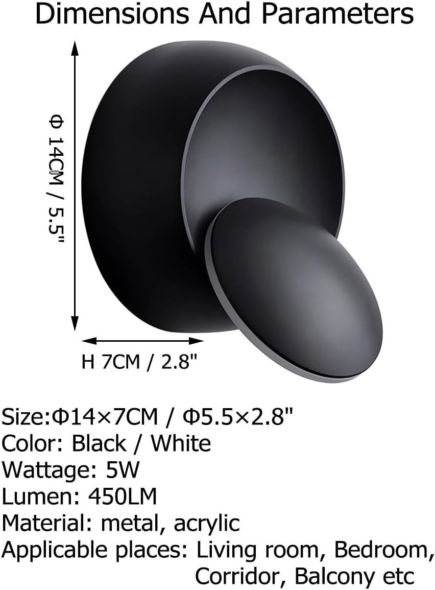 LED Modern Wall Lamp 350° Rotatable Wall Light