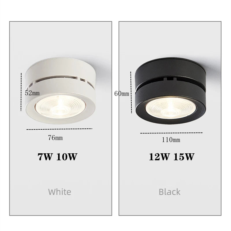 DIMMABLE LED DOWNLIGHT SURFACE MOUNTED CEILING LIGHT SPOTLIGHT AIDREAMS