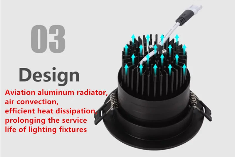 HIGH-PERFORMANCE LED DOWNLIGHT ANGLE ADJUSTABLE ANTI-GLARE AIDREAMS