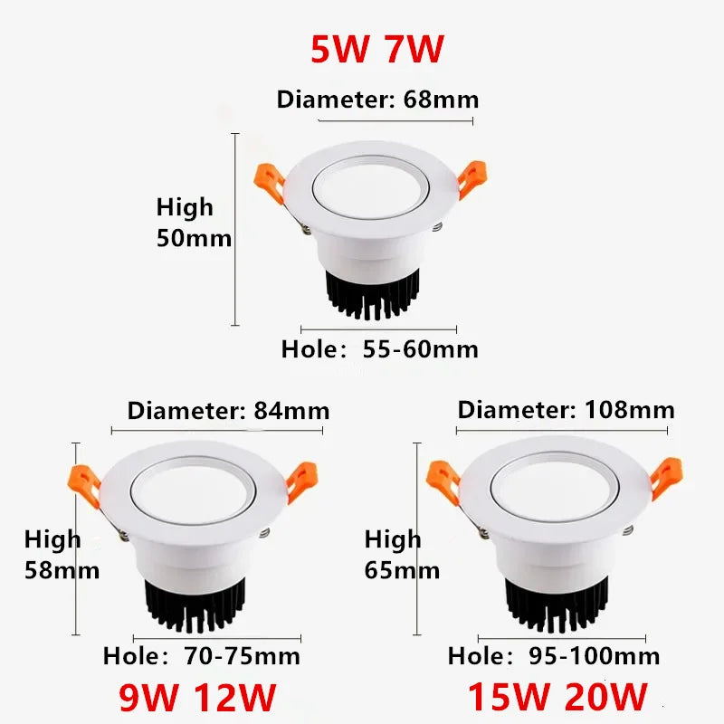 HIGH-PERFORMANCE LED DOWNLIGHT ANGLE ADJUSTABLE ANTI-GLARE AIDREAMS
