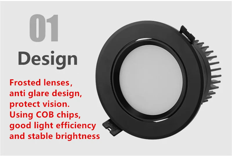 HIGH-PERFORMANCE LED DOWNLIGHT ANGLE ADJUSTABLE ANTI-GLARE AIDREAMS
